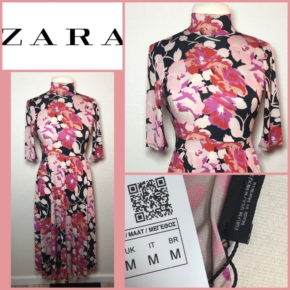 Zara vintage inspired midi dress